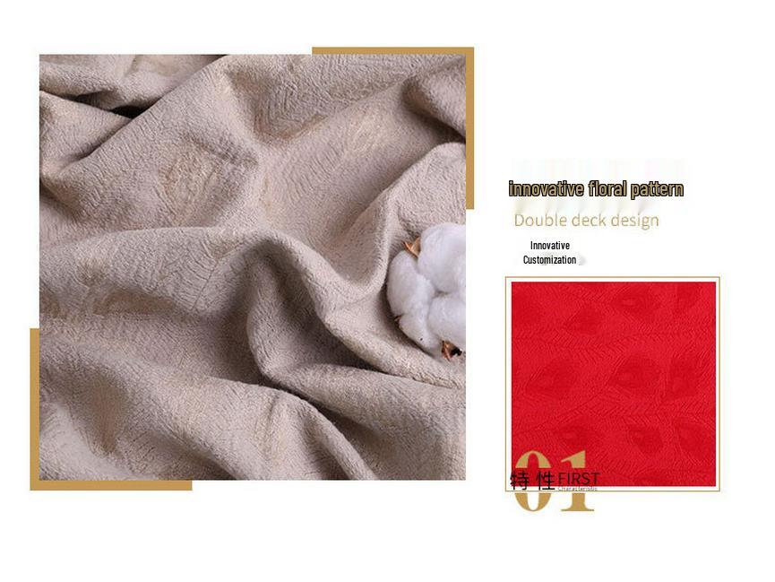 Women's Retro Feather Cheongsam: Middle-Aged & Elderly Cotton-Linen Jacquard Fabric