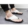 Men's Leather Thong Sandals with Rivet Details Comfort Casual Flip Flops