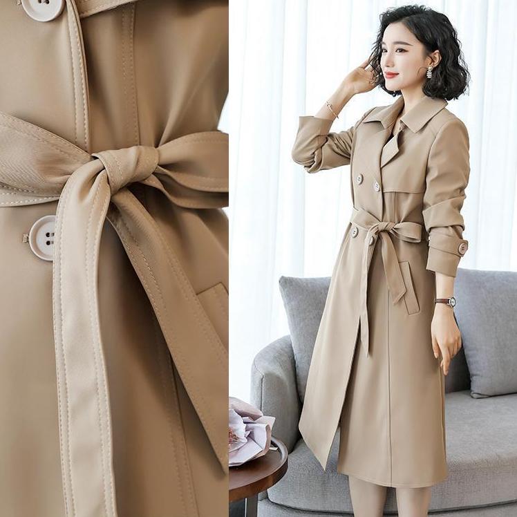 Spring and Autumn Overcoat For Women Slim Fit and Thin Trench Coat Women's Mid-Length Khaki Large Size Fashion Coat