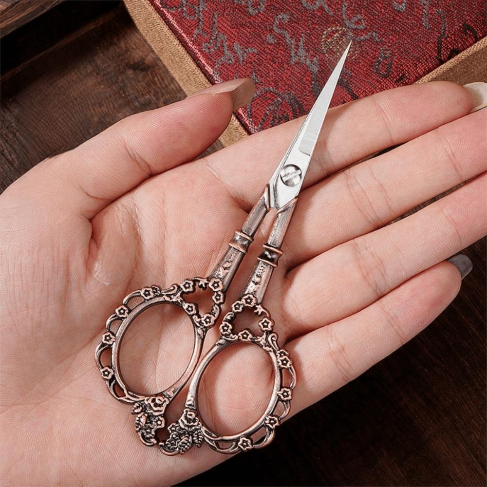 Stainless Steel Retro Scissors Antique Design Embroidery Scissors  Cross-stitch Work