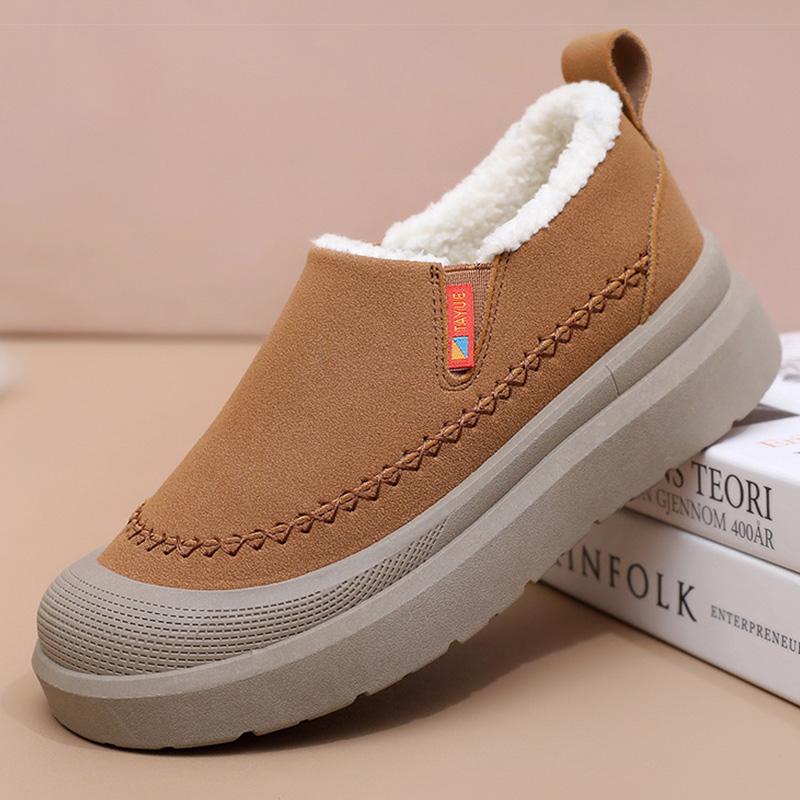 Boots Slip On Winter Shoes For Woman Fur Boots Winter Footweat Women Flat Heels Fur Shoes Warm Ankle Boots Black Botas Mujer