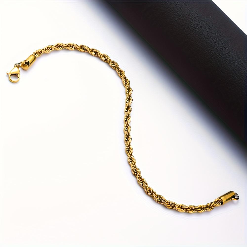 Stainless Steel Rope Chain Bracelet: European & American Style, 3mm/4mm/6mm, Simple Luxury Design