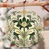 Elegant Green Floral 3D Kinetic Wind Chime for Outdoor Garden Patio Balcony Decor Metal Art Hanging Wind Spinner No Battery Needed