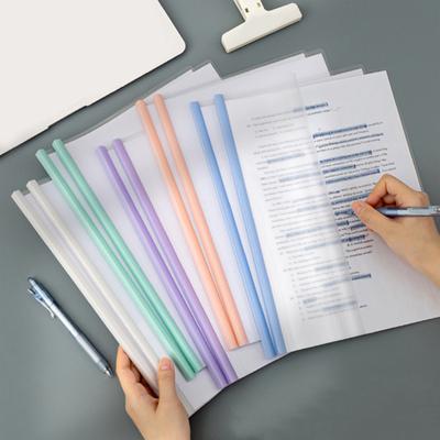 10 Pcs Clear Report Covers with Sliding Bar A4/Letter Paper No Punching Required Thickened Drawbar Folder
