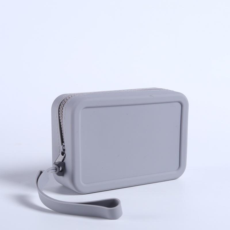 Waterproof Silicone Makeup Storage Bag Vintage Smooth Zipper Portable Pouch for Cosmetics Earphone Keys Travel