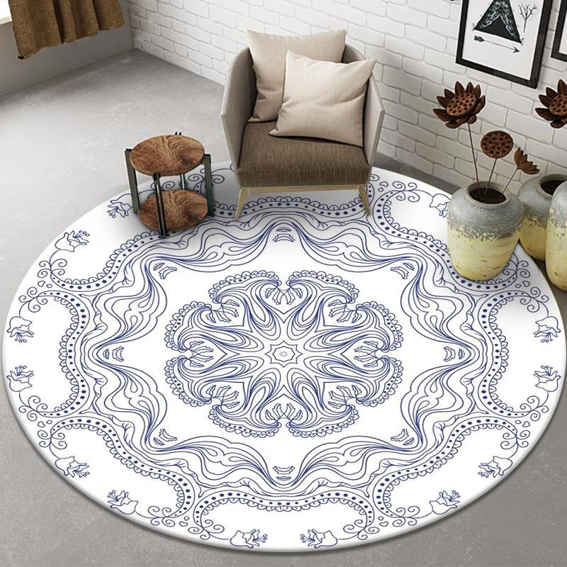 Colored Animal Geometric Printing Pattern Round Floor Mat Simple Household Room Living Room Decoration Door Mat and Floor Mat