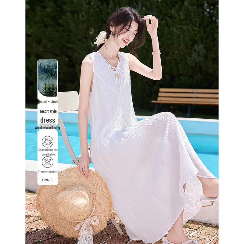 Petite Summer Resort A-Line Dress L