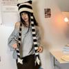 Y2K Subculture  Girl Sweet Cool Style Hat Star Striped Plush Knitted Hat