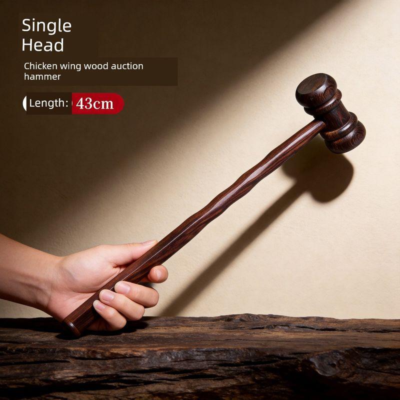 Chicken Wings Wooden Massage Hammer Knocking Hammer Meridian Fitness Back Hammer Acupuncture Point Meridian Pat Dual-Use Back Scratcher Handheld Wenge Auction Hammer