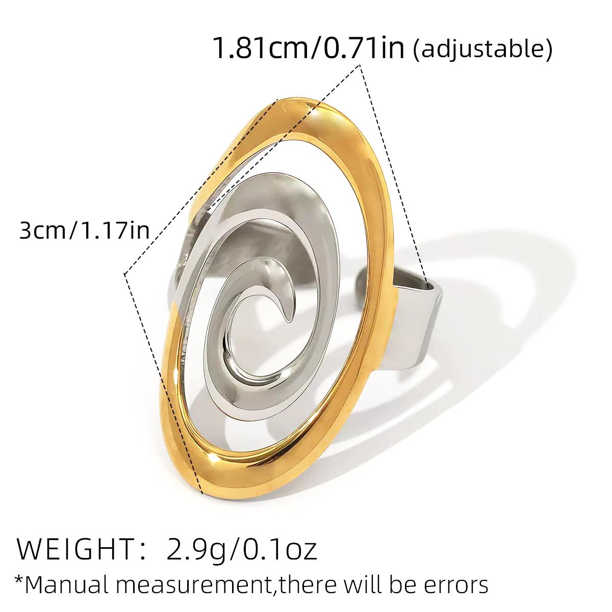 

Stainless Steel Geometric Hollow Layered Wide Ring Metal Texture Waterproof Daily Simple Stylish Golden Zircon for Women 2026 resizable