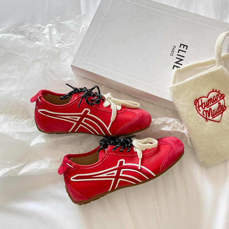 

Milan Travels~ Ballet Style Retro Mandarin Duck Sports Leisure German Training Shoes Forrest Gump Shoes Thin Sole 2025 Autumn New 40 красный