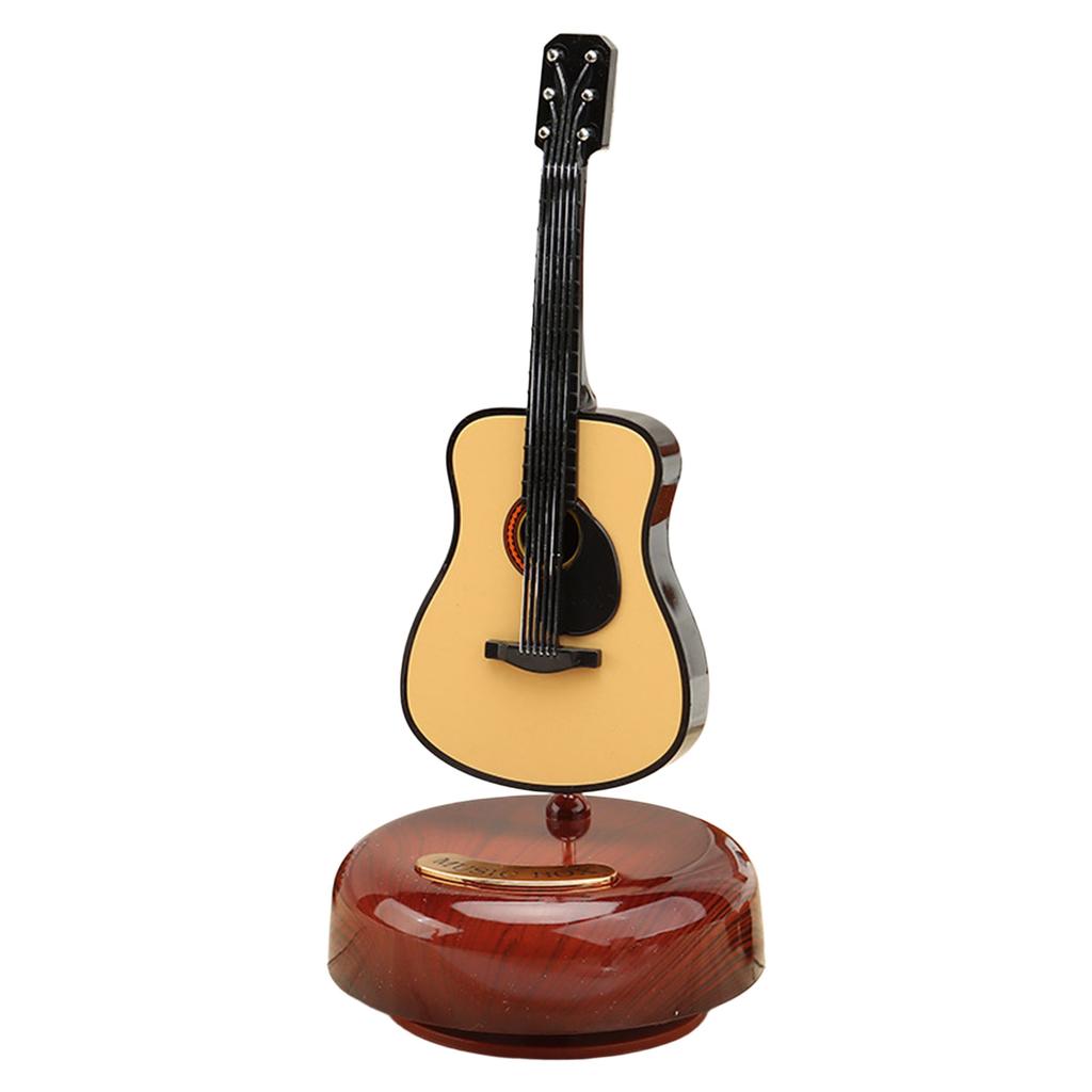 Violin Music Box,Wind Up Musical Box Violin with Rotatings Base,Mini Replicas Musical Instrument Model,Desktop Ornament