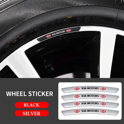 2026 Hot Car Sticker 4pcs Aluminum Car Badges Wheels Rims Sticker Auto Accessories For KIA Ceed Sportage Rio 3 Proceed K5 Sedona