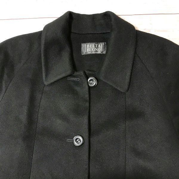 BELTA BUONO 100% Kaschmir Trenchcoat/M/Schwarz/Eleganter Formeller Damenmantel(GEBRAUCHT)