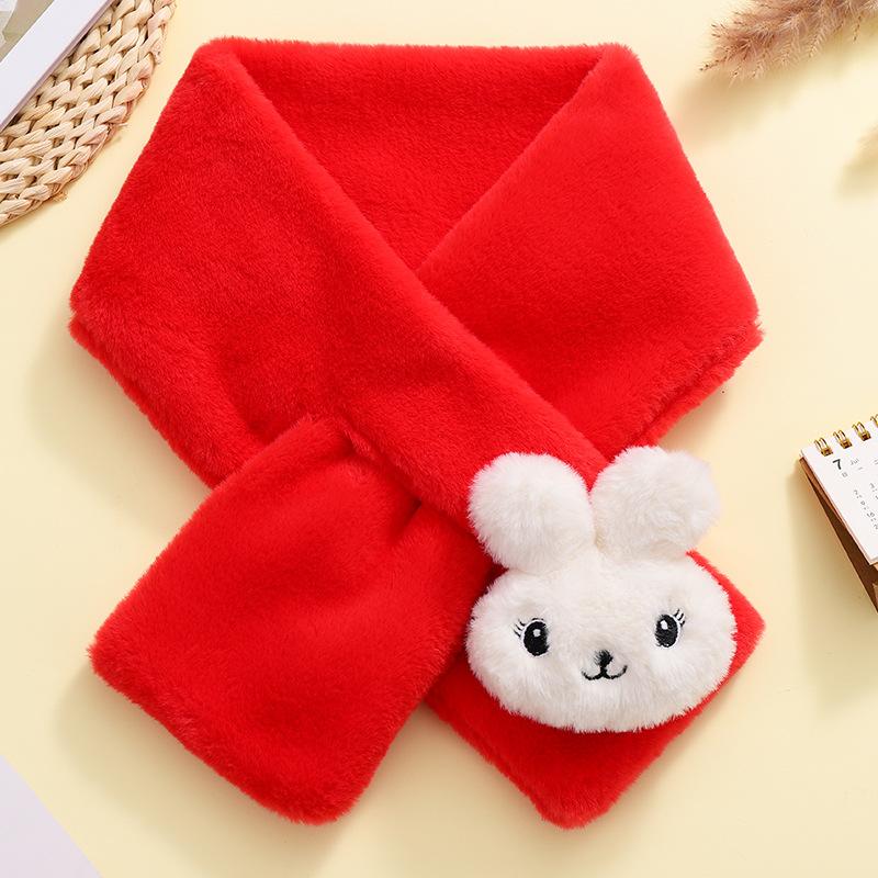 Children Scarf Kids Winter Faux Fur Neckerchief Autumn Boys Girls Warmer Neck Scarf Soft Cartoon Children´S Scarves New 1-13Y
