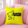 NNash Fishing logo Cushion Cover Soft Plush Throw Pillow Cushion CoverDoubleSided Printed Pillow Case for Sofa Home Decor