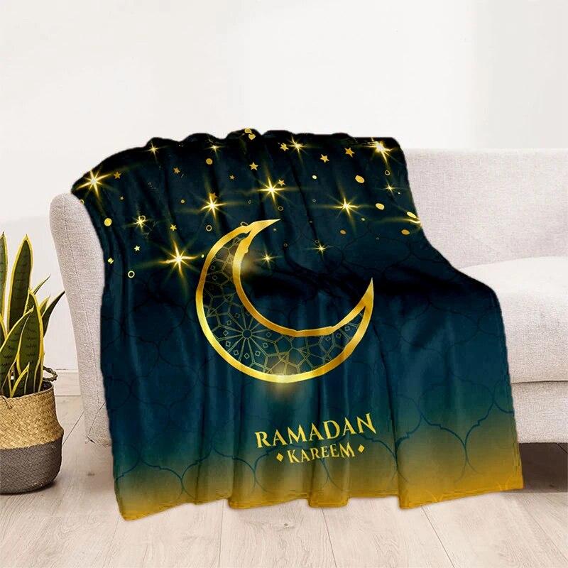 Müslüman Namaz HD Yumuşak Peluş Yatak Atma Karikatür Piknik Ince Battaniye Modern Flanel Battaniye Kapak Gedruckt Bettdecke Geschenk