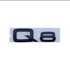 AUDI Q8 4-Ring logo ABS Black Car Hood Front Grill Emblem Rear Trunk Badge Q8 Sticker Quarrto Sline Emblem For Q8 2018-2024