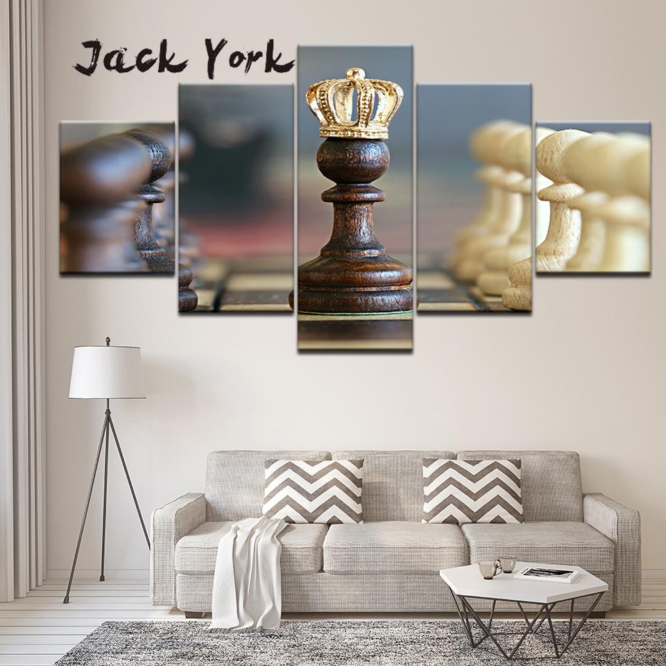 

Canvas Painting International chess 5 Pieces Wall Art Painting Modular Wallpapers Poster Print for living room Home Decor 20x35 20x45 20x55cm