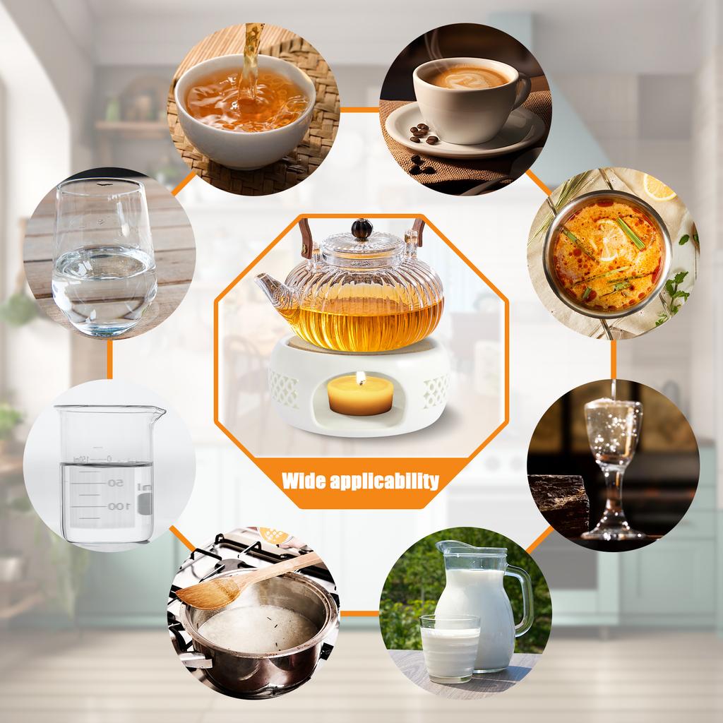 Keramik Teekannenwärmer Halter Basis Hohl Keramik Teekannenheizung Basis Praktischer Tee Kaffee Wasserwärmer Kerzenheizbasis Halter