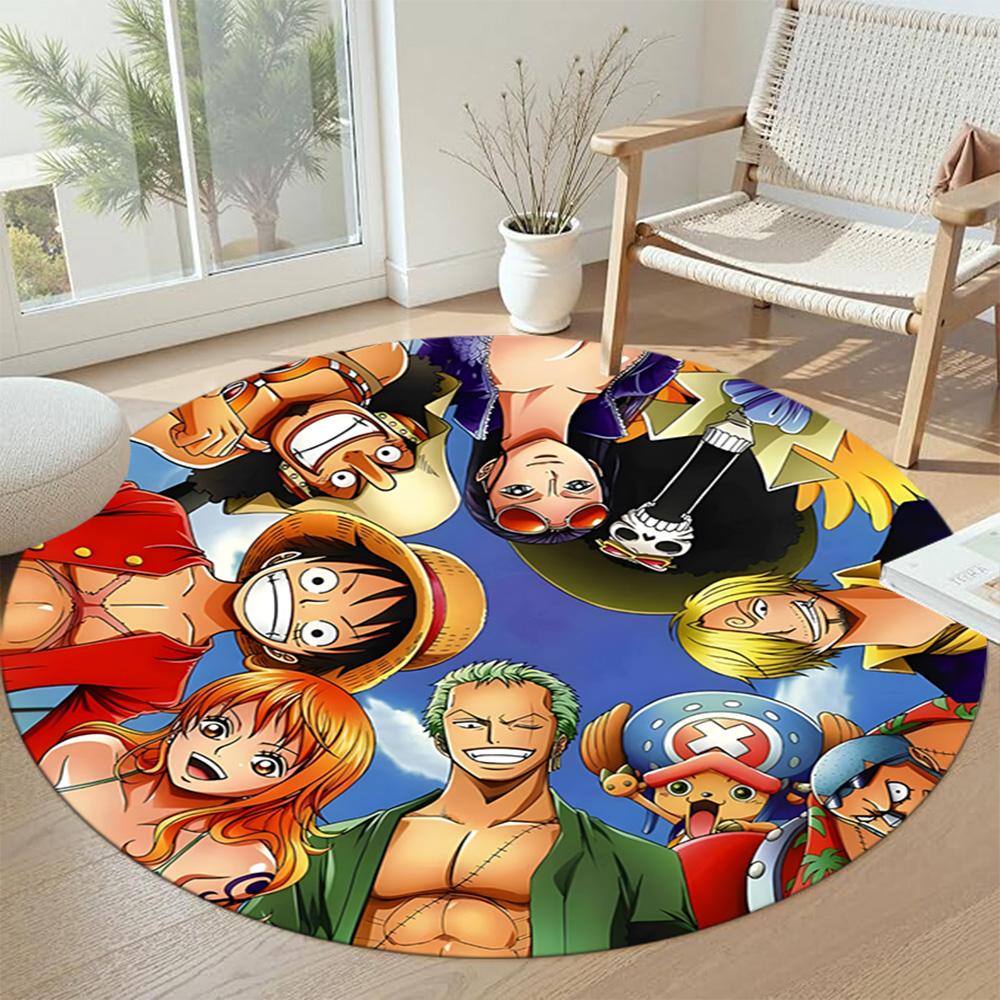 Zoro's Round Floor Mat Suitable for Game Room Entryway Study room Dormitory Anti-slip Round Rug Anime Office Decor Perfect Birthday Christmas Gift Ide