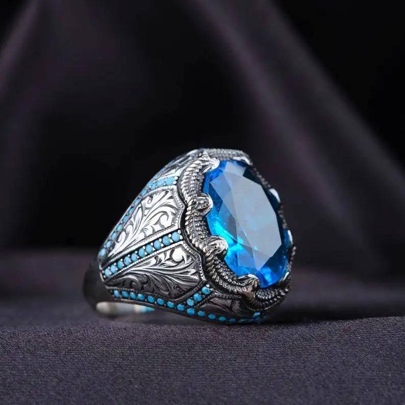 2024 New Creative Cat's Eye Alloy Casting Rings for Men Tiktok Europe and America Gothic Rock All-around Eyeball Simple Jewelry