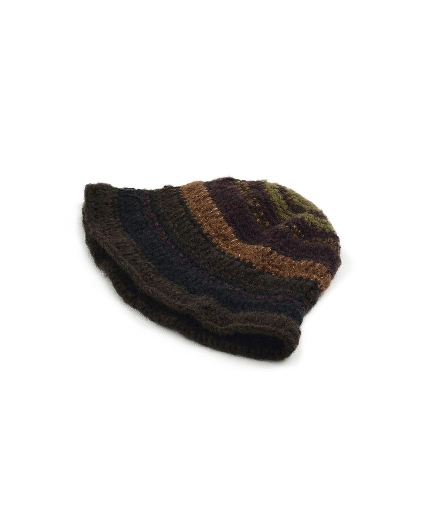 Belji Handpoke Knitted Beanie Khaki Brown