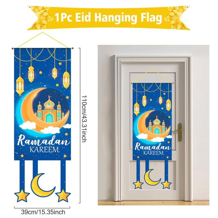 Eid Mubarak Dekobanner 2026 Kareem Ramadan Deko für Zuhause Ramadan Mubarak Hängende Flagge Islamische Muslimische Party Deko Eid Al Adha