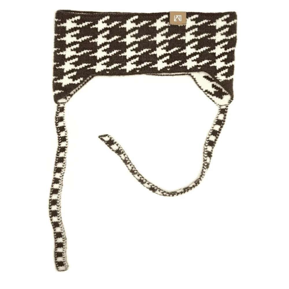 Hairband, headband, earflap, headscarf, knit band brown