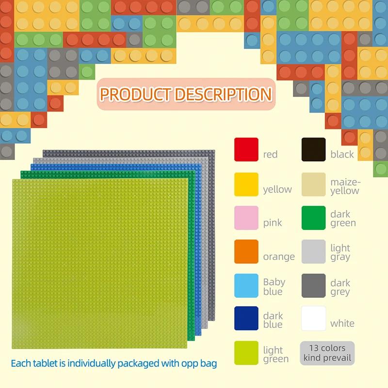 Non-Toxic Classic Baseplate 50X50 32X32 16X32 16X16 Dots Building Blocks Bricks Base Plates Diy Plastic Board Block Construction Brick Toy