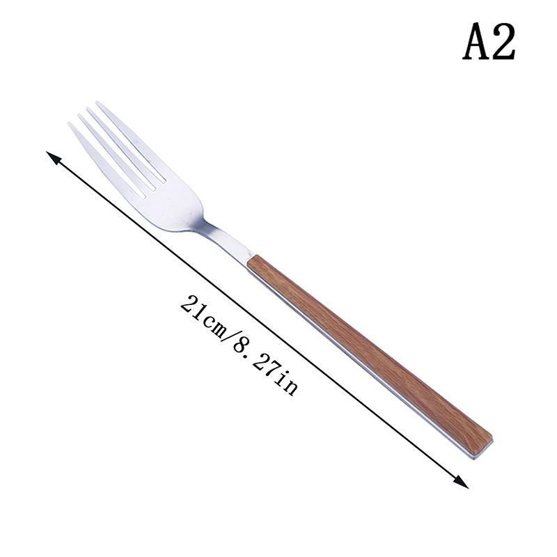 

1/5Pcs 410Stainless Steel Imitation Wooden Handle Cutlery Set Dinnerware Clamp Western Tableware Elegant Knife Fork Tea Spoon 21cm