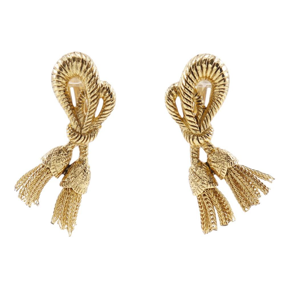Sonia Rykiel Tassel Earring Plated Gold 17.3g Women Used