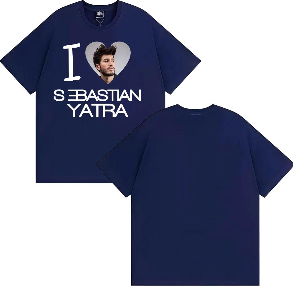 I Love Sebastian Yatra Singer T Shirts Mens Clothing Fashion Trend Short Sleeve Tshirt Unisex High Quality 100 Cotton T Shirt