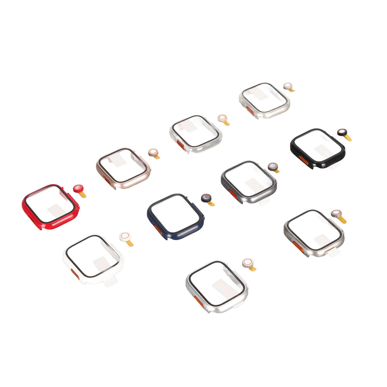 10PCS Watch Screen Protector Case Hard PC Housing Tempered Glass Screen Protector for IWatch 8 7 45mm