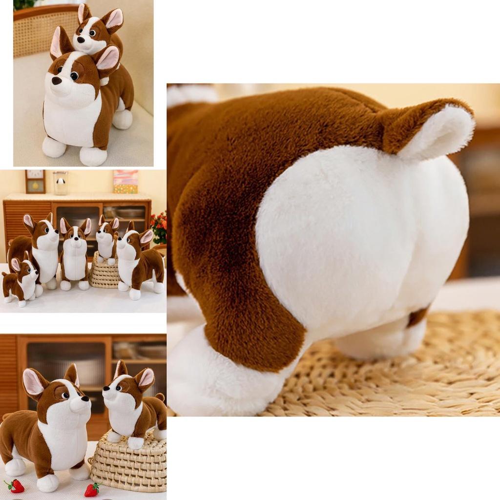 Niedliches Corgi Plüschtier Entzückende Stofftierpuppe für Kinder Weiches Teddybär Spielzeug Geburtstagsgeschenk für Mädchen 23cm Höhe