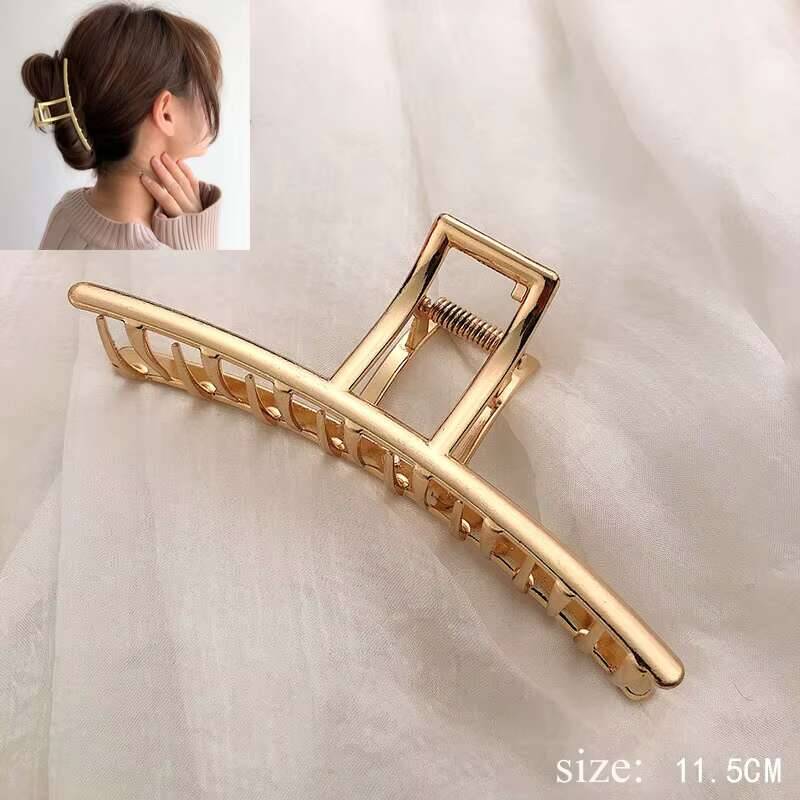 Einfache Metall Ausgehöhlte Geometrische Kralle Damen Elegantes Haaraccessoire Kreuz Krabbe Badeclip Für Frauen Mode Mädchen Kopfschmuck