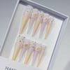3D Transparent Lily Flower Airbrush Gradient Long Nail Art Stickers
