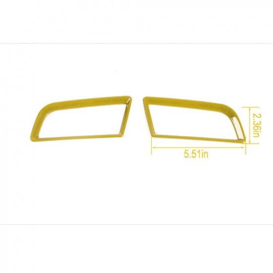Console Side Outlet Vent Frame Cover 2PCS For Ford Mustang 2015-23 Bright Yellow