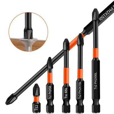 Set 5/6 Bucăți Bit Șurubelniță Ph2 Anti-Alunecare Magnetic Ridicat Bit Șurubelniță Burghiu Electric Bit Șurubelniță Anti-Alunecare 25Mm-150Mm
