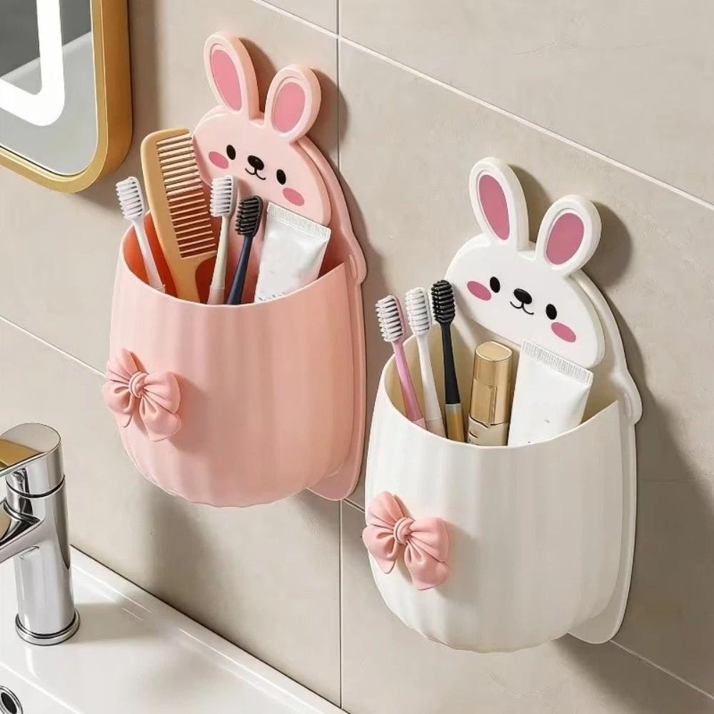 Wall Hanging Toothbrush Storage Rack Self Adhesive Toothpaste Organizer Dormitory