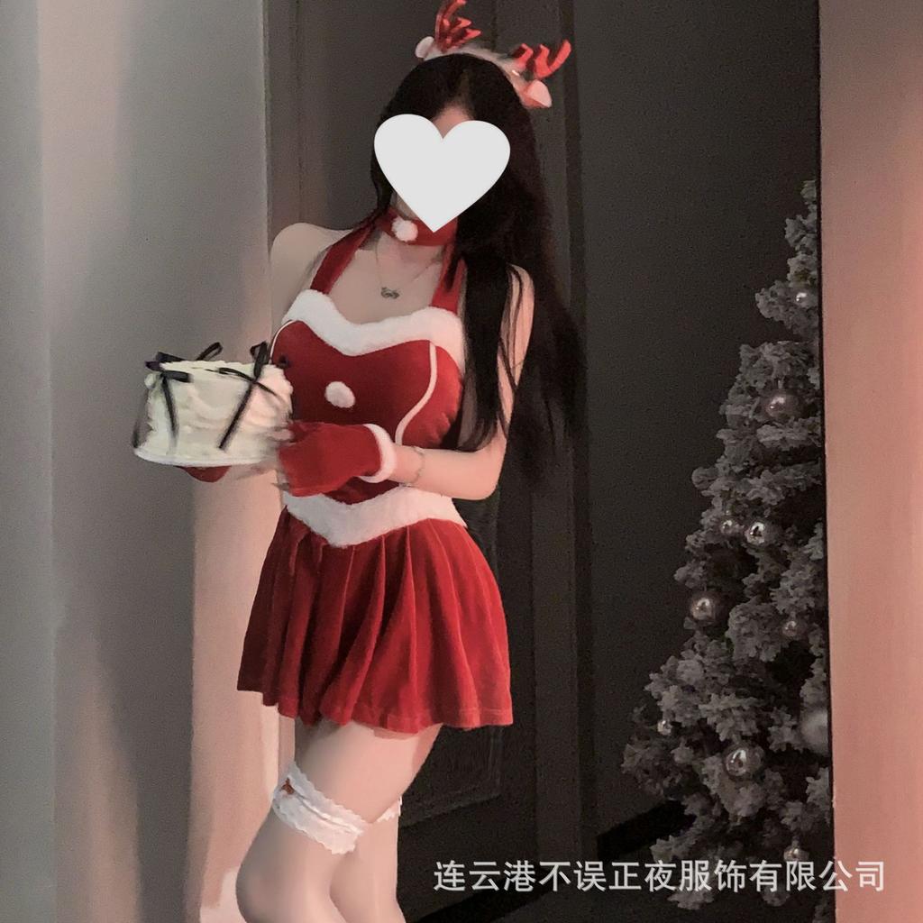 Christmas lingerie sexy pure desire red clothes female abstinence pajamas uniform suit qqny