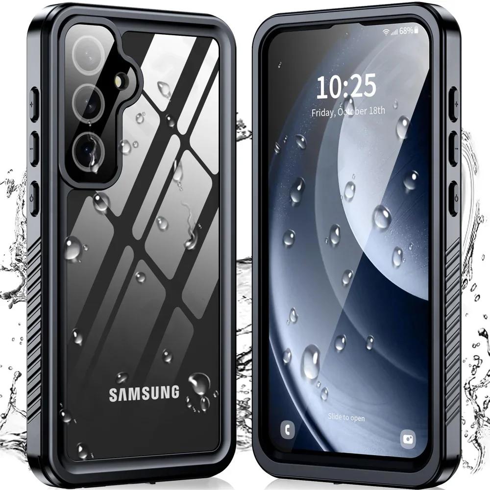 IP68 Shellbox Wasserdichte Hülle für Samsung Galaxy S25 S24 S23 S22 Ultra FE A55 A35 A15 4G 5G Aluminium Schwimmendes Telefon Luxusabdeckung Samsung S24 Plus schwarz