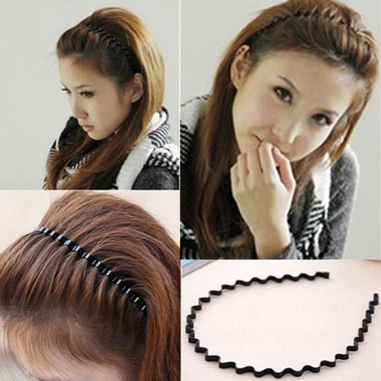 Hot Men Women Metal Wavy Hair Head Hoop Sport Headband Cool Accessory Gift