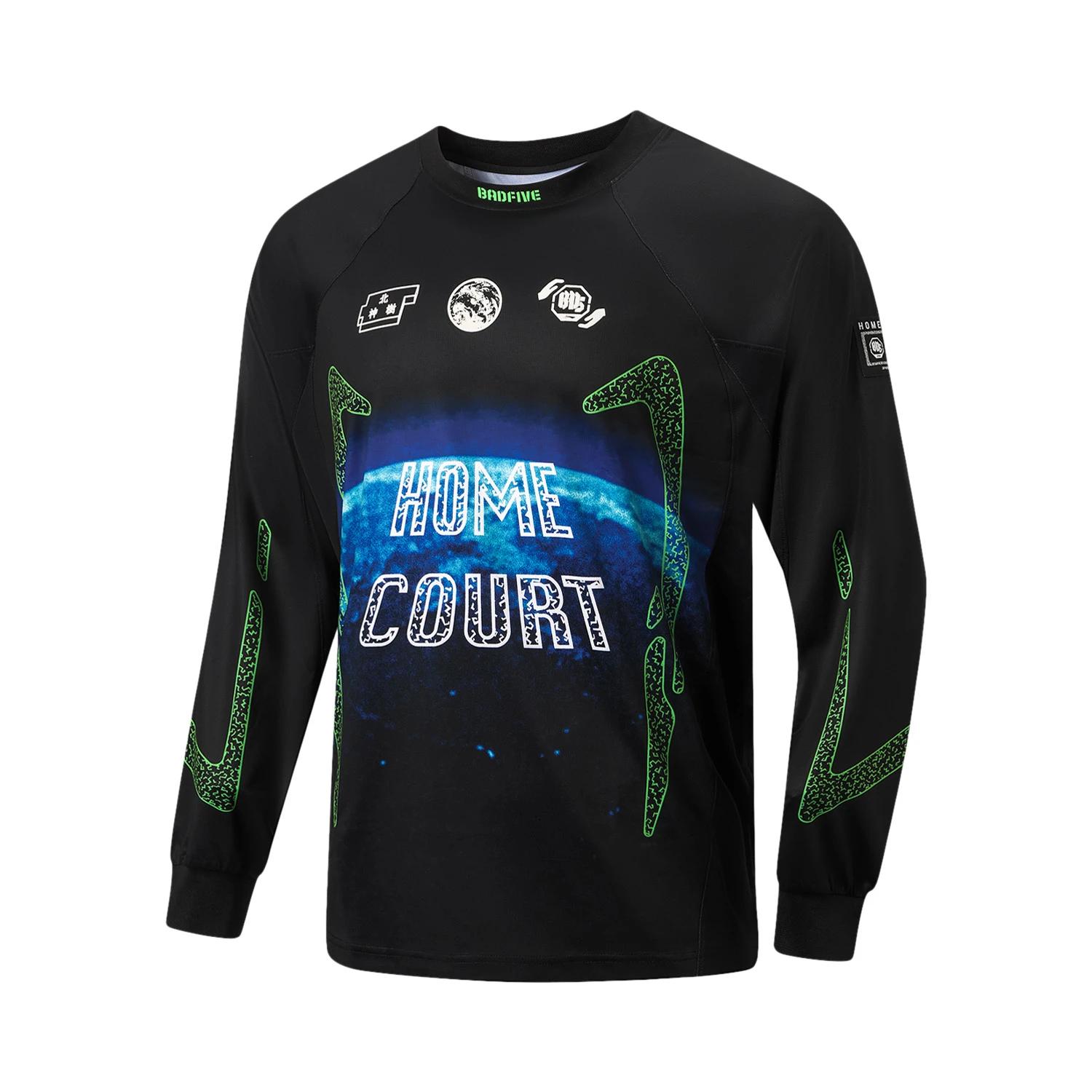 Li Ning Basketball Series Ss26 Badfive Long Sleeve Crew Neck Comfortable Fit T-Shirt Men tops ATLW201-1 M