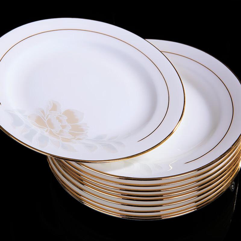 Jingdezhen Nordisches Goldinlay 58-teiliges Bone China Geschirrset