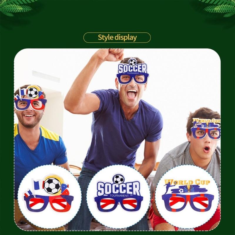 European Cup Party Glasses Football Glasses Frame Football Eyeglasses for Teen Adult Party Decoration and Sports Event