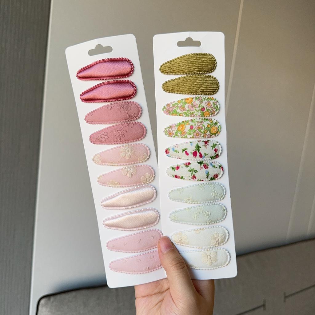 10Pcs/Lot Hair Accessories Girls Hairpin Print Solid Flowers Plaid Pattern Hair Clip Cute Powder Hairgrip New Children Headdress