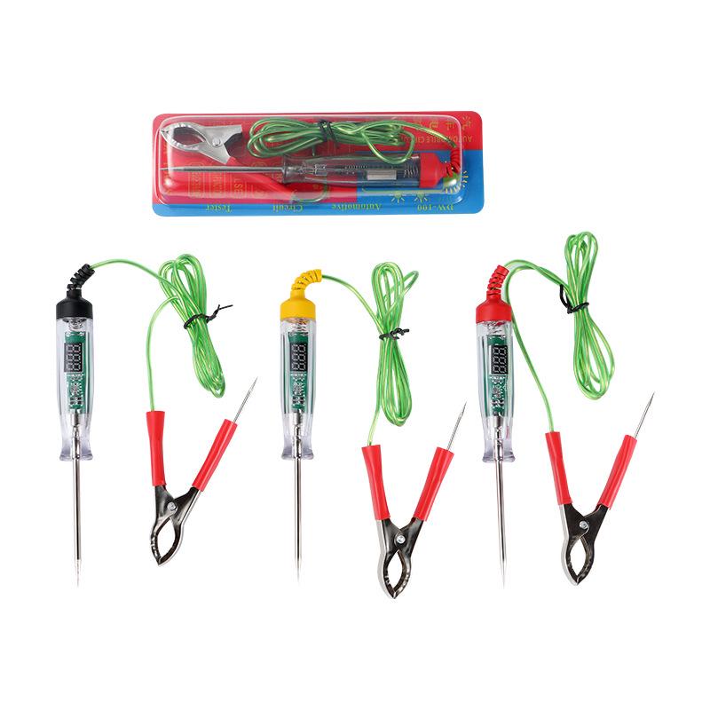 

Подвійний дисплей Тестер напруги 3,5-36В для автомобілів, мотоциклів та іншого з проколюючою голкою Yes чорний/червоний