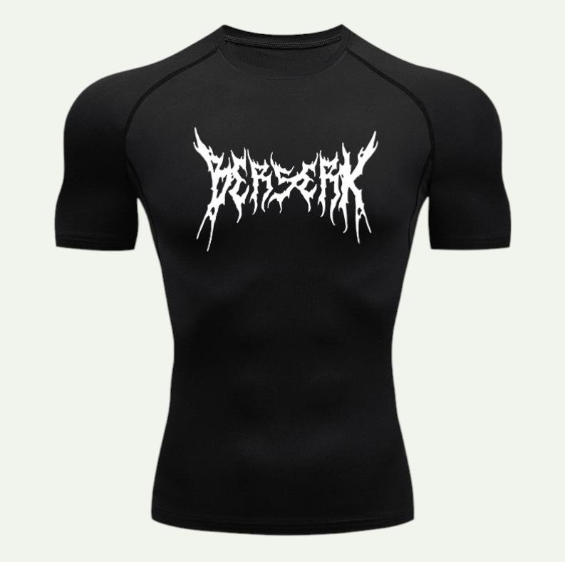 Y2K Compression Shirt Men Fitness Gym Skeleton Sport RunningSleeve T-Shirt For  T-Shirt Rashgard Tops Tee Quick Dry Short Men
