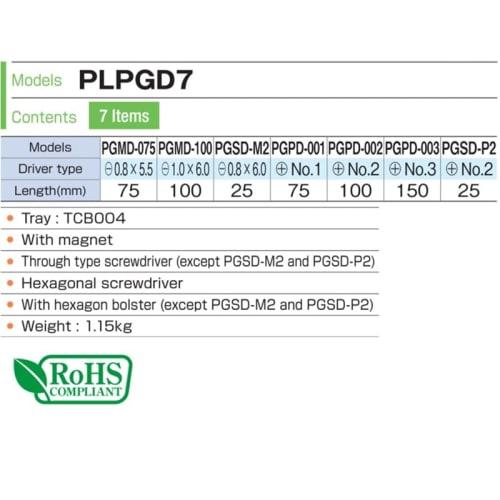 TONE Power Grip Driver Set PLPGD7 Contents 7 Items